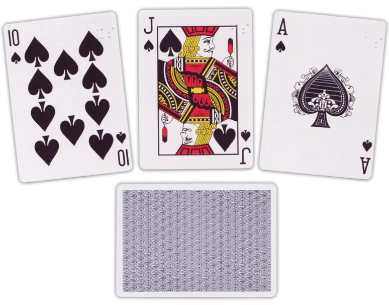 Naipes en braille: solo una esquina en braille